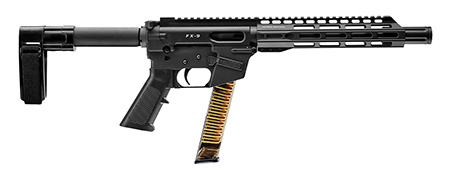 [856169007455] FREEDOM ORDNANCE FX9P10SBM FX-9  9mm Luger 32+1 10", Black, M-LOK Handguard, SB Mini Brace, A2 Grip, 3" Faux Suppressor