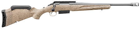 [736676469222] Ruger 46922 American Ranch Gen II 450 Bushmaster 3+1 16.40" Cobalt Cerakote Threaded Barrel, Picatinny Rail Steel Receiver, Flat Dark Earth Splatter Adj Comb Synthetic Stock, Right Hand