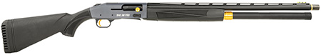 [015813851657] Mossberg 85165 940 Pro JM 12 Gauge 9+1 3" 24", Tungsten Gray Optic Cut Rec, Black Synthetic Furniture, Adj. Shim Stock, Gold Oversized Controls, HiViz TriComp Sight, Ext. Chokes
