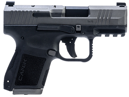 [787450907058] Canik HG7620TN Mete MC9 Sports South Exclusive 9mm Luger 15+1/12+1 3.18" Black Steel Barrel, Tungsten Cerakote Over Tenifer Optic Ready/Serrated Steel Slide, Black Polymer Frame w/Picatinny Rail