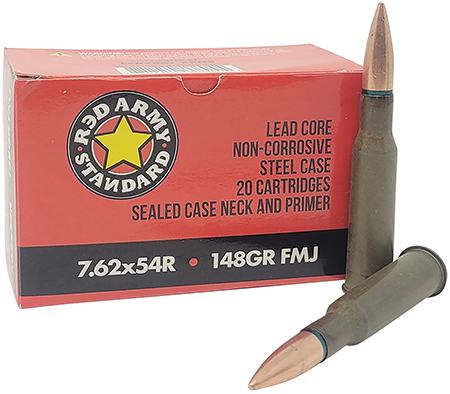 [787450868045] Red Army Standard AM3421   7.62x54mmR 148gr Full Metal Jacket 20 Per Box/31 Case
