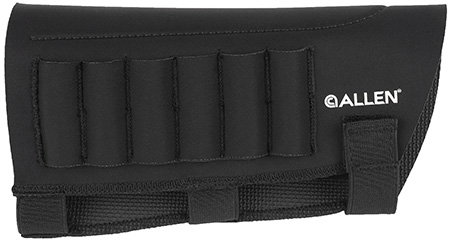 [026509075363] Allen 18427 Buttstock Shell Holder  Black Neoprene 223-300 Win Magnum 6rd Velcro Mount