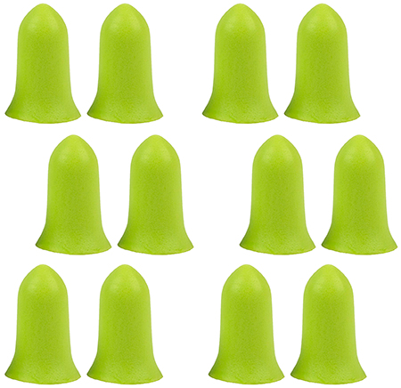 [026509077695] Allen 4136 Tapered Foam Ear Plugs 32 dB Lime Green 6 Pair