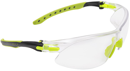 [026509077893] Allen 4140 Keen Safety Glasses Youth Clear Lens Lime Green Frame