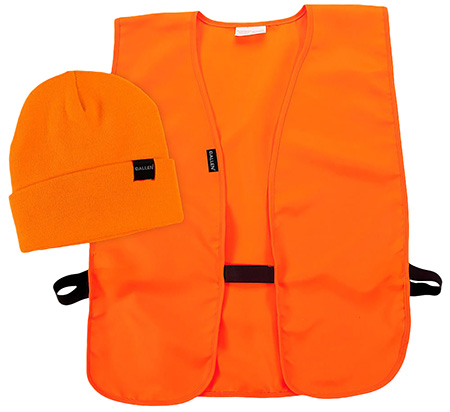 [026509051879] Allen 2394 Safety  Vest & Cap Combo Orange Polyester