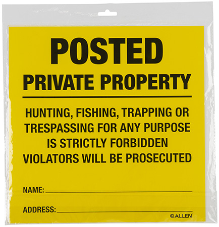 [026509077602] ALLEN 15824 POSTED NO TRESPASSING SIGN 12 PK