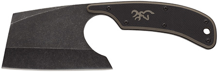 [023614985471] Browning 3220322B Cutoff Camp Boxed 2.50" Fixed Cleaver Plain Black Black Oxide Stonewashed 9Cr14MoV SS Blade, Black/Tan G10 Handle