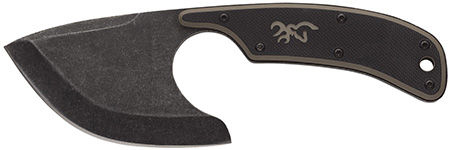[023614985488] Browning 3220323 Cutoff  2.50" Fixed Skinner Plain Black Black Oxide Stonewashed 9Cr14MoV SS Blade, Black/Tan G10 Handle
