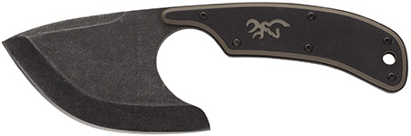 [023614985495] Browning 3220323B Cutoff  Boxed 2.50" Fixed Skinner Plain Black Black Oxide Stonewashed 9Cr14MoV SS Blade, Black/Tan G10 Handle