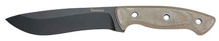 [023614990758] Browning 3220517B Desolation  Large 6" Fixed Drop Point Plain Black Powder Coated 440C SS Blade, Tan Micarta Laminate Handle