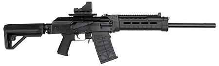 [810058881137] JTS Shotgun M12AKT2.1 M12AK T1 12 Gauge Semi-Auto 5+1 (2.75") 3" 18.70" Chrome-Lined Barrel, Black, M-Lok Handgaurd, Fixed Stock, Adj. Gas Block, 3 Chokes, Includes Red Dot