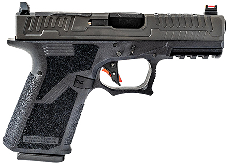 [816341025158] Faxon Firearms FX19P FX-19 Patriot Compact Frame 9mm Luger 15+1, Black Steel Barrel, Black DLC Optic Cut/Serrated Stainless Steel Slide, Black Polymer Frame w/Picatinny Rail