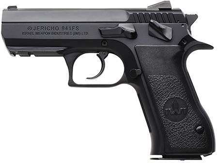 [818004022962] IWI US J941F9ORP Jericho 941 Full Size Frame 9mm Luger 16+1 4.40" Black Chrome Lined Steel Barrel, Black Serrated Steel Slide  &  Frame w/Beavertail  &  Picatinny Rail, Black Textured Grips