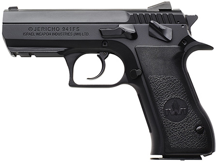 [818004024706] IWI US J941FS910ORP Jericho 941 Mid-Size Frame 9mm Luger 10+1 3.80" Black Chrome Lined Steel Barrel, Black Serrated Steel Slide  &  Frame w/Beavertail  &  Picatinny Rail, Black Textured Grips