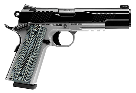 [011356672087] Savage Arms 67208 1911 Government 9mm Luger 10+1 5" Black Stainless Steel Barrel, Black Nitride Serrated Stainless Steel Slide, Stainless Steel Frame w/Picatinny Rail, Black/Gray VZ Grip
