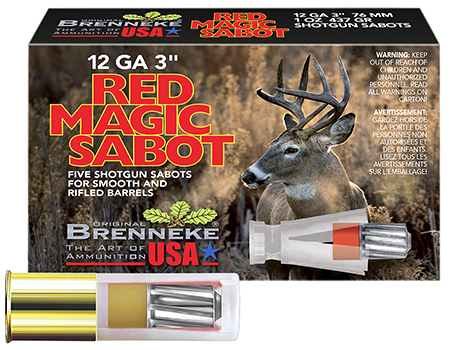 [4030128121284] Brenneke SL123RMS Red Magic  12Gauge 3" 1oz Sabot Slug Shot 5 Per Box/50 Case