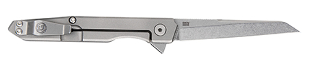 [817055022365] Southern Grind SG08300011 Quill  3" Folding Wharncliffe Plain Stonewashed CPM S90V Blade, 4" Stonewashed Titanium Handle