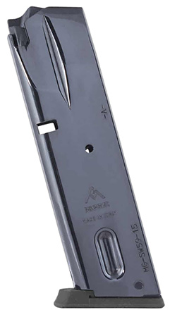 [765595440487] Mec-Gar MGSW5915N S&W  15rd 9mm Luger, Fits S&W 5900 Series/915/910/659 Black Nickel