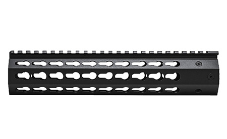 [848754006165] NcStar VMARFFKMC Keymod Handguard  Free-Floating Aluminum Black Anodized 10" for AR-15, M4