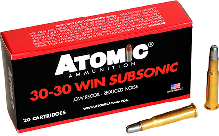 [858767004102] Atomic Ammunition 00410  Subsonic 30-30Win 165gr Lead Round Nose Flat Point 20 Per Box/10 Case