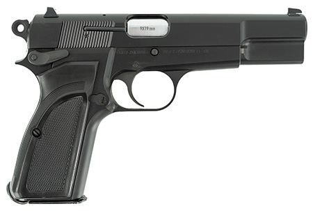 [723551446096] Inglis 12000000 L9A1  Full Size Frame 9mm Luger 15+1 4.70" Hard Chrome Plated Stainless Steel Barrel, Black Cerakote Steel Serrated Slide, Black Cerakote Steel Frame, Black Plastic Grip