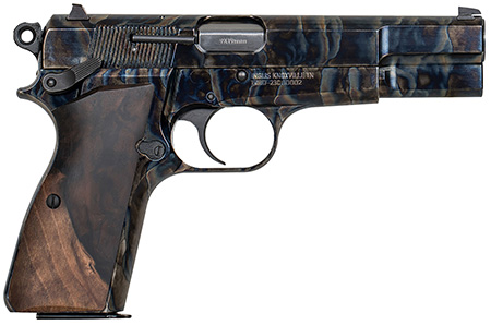 [723551446515] MAC 12000010 GP-35  9mm Luger 15+1 4.70" Black Steel Barrel, Color Case Hardened Serrated Carbon Steel Slide  &  Frame w/Beavertail, Grade III Turkish Walnut Grip