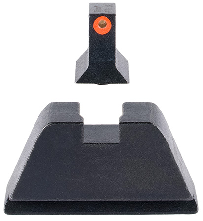 [719307620643] Trijicon GL201C601138 Suppressor/Optic Height Sights  Green/Tritium Orange Outline Front Sight-Black/Blank Rear Sight Glock 17/17L/19/22 Standard Frame