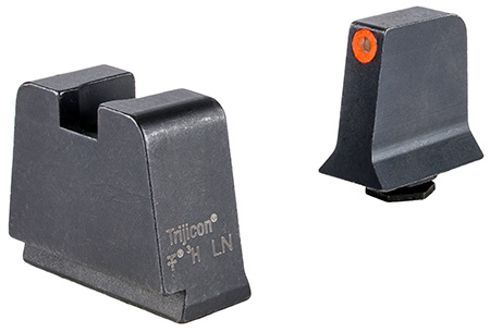 [719307620728] Trijicon GL243C601146 Suppressor/Optic Height Sights  Green/Tritium Orange Outline Front Sight-Black/Blank Rear Sight Glock 42/43/43X Slim Frame