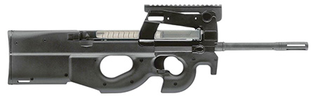 [845737002589] FN 3848950463 PS90  5.7x28mm 50+1 16" Black Ported Barrel, Black Aluminum Receiver, MIL-STD 1913 Rail, Matte Black Synthetic Bullpup Stock w/Thumbhole, Ambidextrous