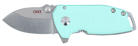 [794023248524] CRKT 2485B SQUID  Compact 1.75" Folding Drop Point Plain Stonewashed D2 Steel Blade, Blue G10/SS Handle