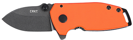 [794023248609] CRKT 2486 SQUID  Compact 1.75" Folding Drop Point Plain Stonewashed D2 Steel Blade, Blaze Orange G10/SS Handle