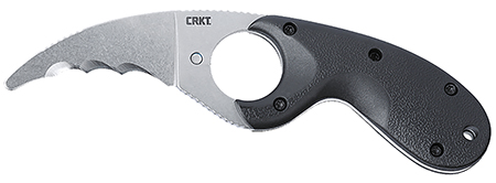 [794023251104] CRKT 2511 Bear Claw  2.39" Fixed Hawkbill Veff Serrated Stonewashed AUS-8A SS Blade, Black Textured GRN Handle