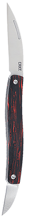 [794023481006] CRKT 4810 Forebear  1.06"/2.29" Folding Wharncliffe Satin 12C27 Sandvik Blade, Black/Red G10 Handle