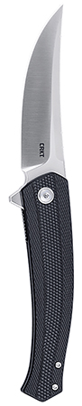 [794023706000] CRKT 7060 Persian  EDC 3.44" Folding Trailing Point Plain Satin D2 Steel Blade, Black Textured GRN Handle