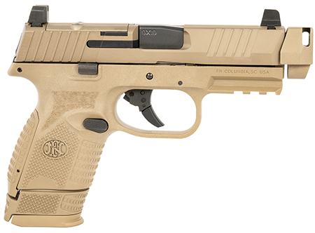 [845737017842] FN 66101794 509C MRD  Compact W/Compensator Frame 9mm Luger 4.20" 15+1 12+1 Black Flat Dark Earth PVD Flat Dark Earth