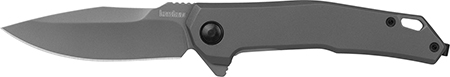 [087171066370] Kershaw 5570 Helitack  3.26" Flipper Drop Point Plain Gray PVD Coated 8Cr13MoV SS Blade, Gray PVD Stainless Steel Handle
