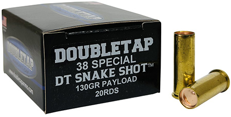 [659465223358] DoubleTap Ammunition 38SPSS2 Snake Shot  38Special 130gr 20 Per Box/50 Case