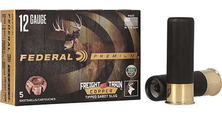 [604544696592] Federal P151FT Premium Freight Train 12Gauge 3" SlugShot 5 Per Box/10 Case