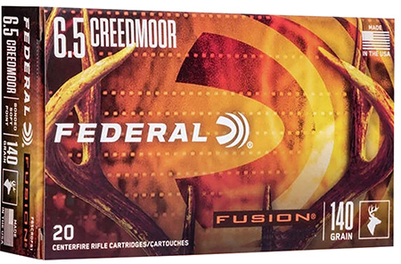 [604544695250] Federal F65CRDTFS1 Fusion  6.5Creedmoor 140gr Bonded Soft Point 20 Per Box/10 Case