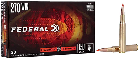 [604544695236] Federal F270TFS2 Fusion  270Win 150gr Bonded Soft Point 20 Per Box/10 Case