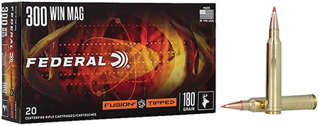 [604544695199] Federal F300WTFS3 Fusion  300WinMag 180gr Bonded Soft Point 20 Per Box/10 Case