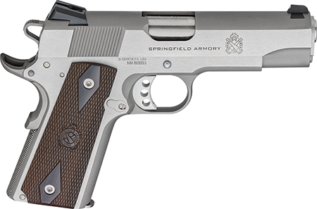 [706397943707] Springfield Armory PX9417S 1911 Garrison 9mm Luger 9+1 4.25" Stainless Match Grade Barrel, Serrated Stainless Steel Slide  &  Frame w/Beavertail, Thinline Wood Grip
