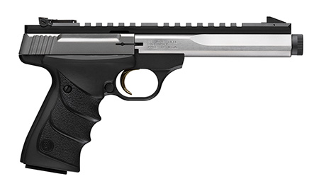 [023614860112] Browning 051589490 Buck Mark Contour SR 22 LR 10+1 5.63" 5.90" Stainless Steel Threaded Barrel, Stainless Serrated Slide, Aluminum Frame, Picatinny Rail, Black URX Grip