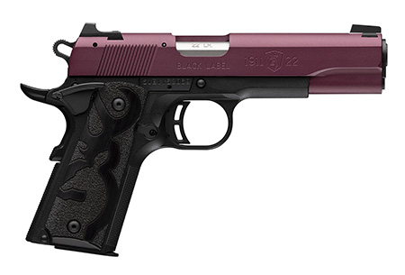 [023614861737] Browning 051061490 1911 Black Label Full Size Frame 22 LR 10+1 4.25" Matte Stainless Steel Barrel, Black Cherry Cerakote Serrated Aluminum Slide, Matte Black Polymer Frame, Black Polymer Grip