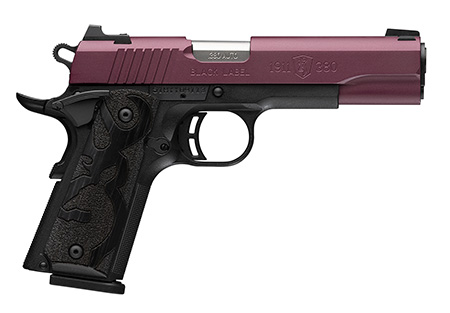 [023614861775] Browning 051994492 1911-380 Black Label Full Size Frame 380 ACP 8+1 4.25" Matte Stainless Steel Barrel, Black Cherry Cerakote Serrated Steel Slide, Matte Black Polymer Frame w/Beavertail