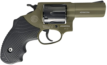 [754908900275] Rossi 2RP631FLOK RP63  Small Frame 357 Mag/38 Special +P 6rd 3" Sniper Green Cerakote Stainless Steel Barrel, Satin Stainless Cylinder, Sniper Green Cerakote Stainless Steel Frame, Black LOK Grip