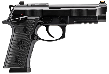 [082442969565] Beretta USA J92XFMSDA21 92GTS  9mm Luger 18+1 4.70" Black Inox Steel Barrel, Black Cerakote Optic Ready/Serrated Steel Slide + Aluminum Frame w/Beavertail  &  Picatinny Rail, Ambidextrous