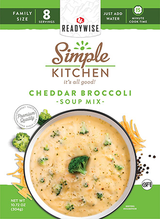 [850045543594] ReadyWise RWSK05060 Simple Kitchen Cheddar Broccoli Soup 8 Servings Per Pouch, 6 Per Case