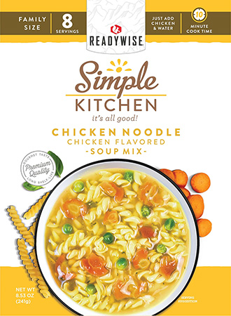 [850045543617] ReadyWise RWSK05062 Simple Kitchen Chicken Noodle Soup 8 Servings Per Pouch, 6 Per Case