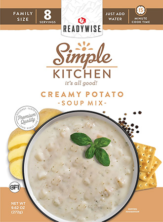 [850045543655] ReadyWise RWSK05066 Simple Kitchen Creamy Potato Soup 8 Servings Per Pouch, 6 Per Case